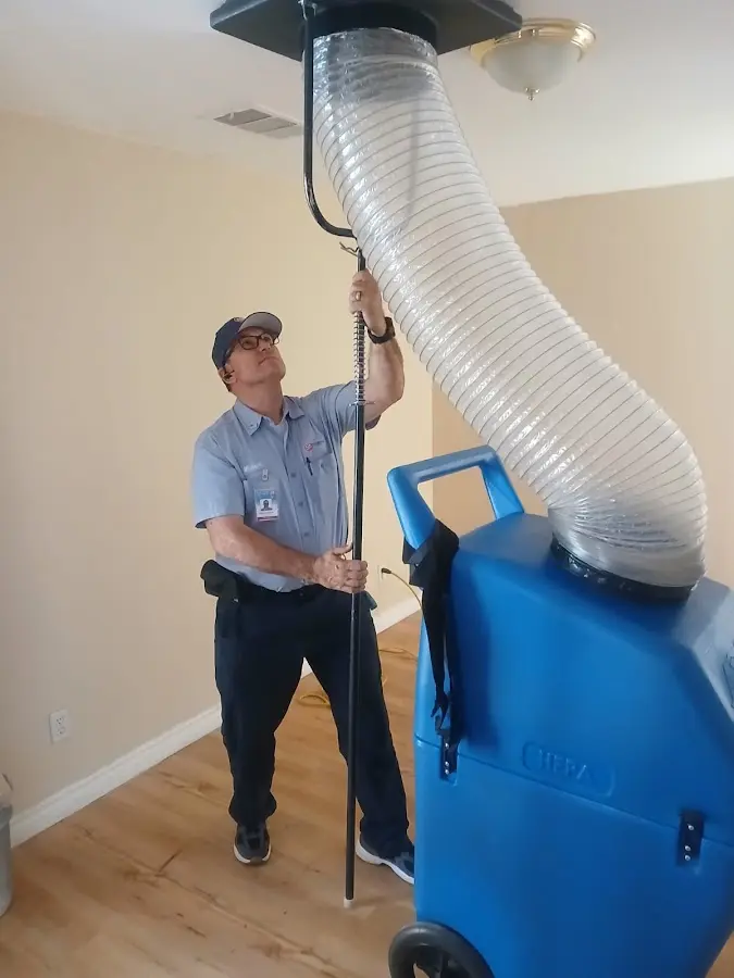 Mini Split Installation technician using HEPA equipment in Kalispell